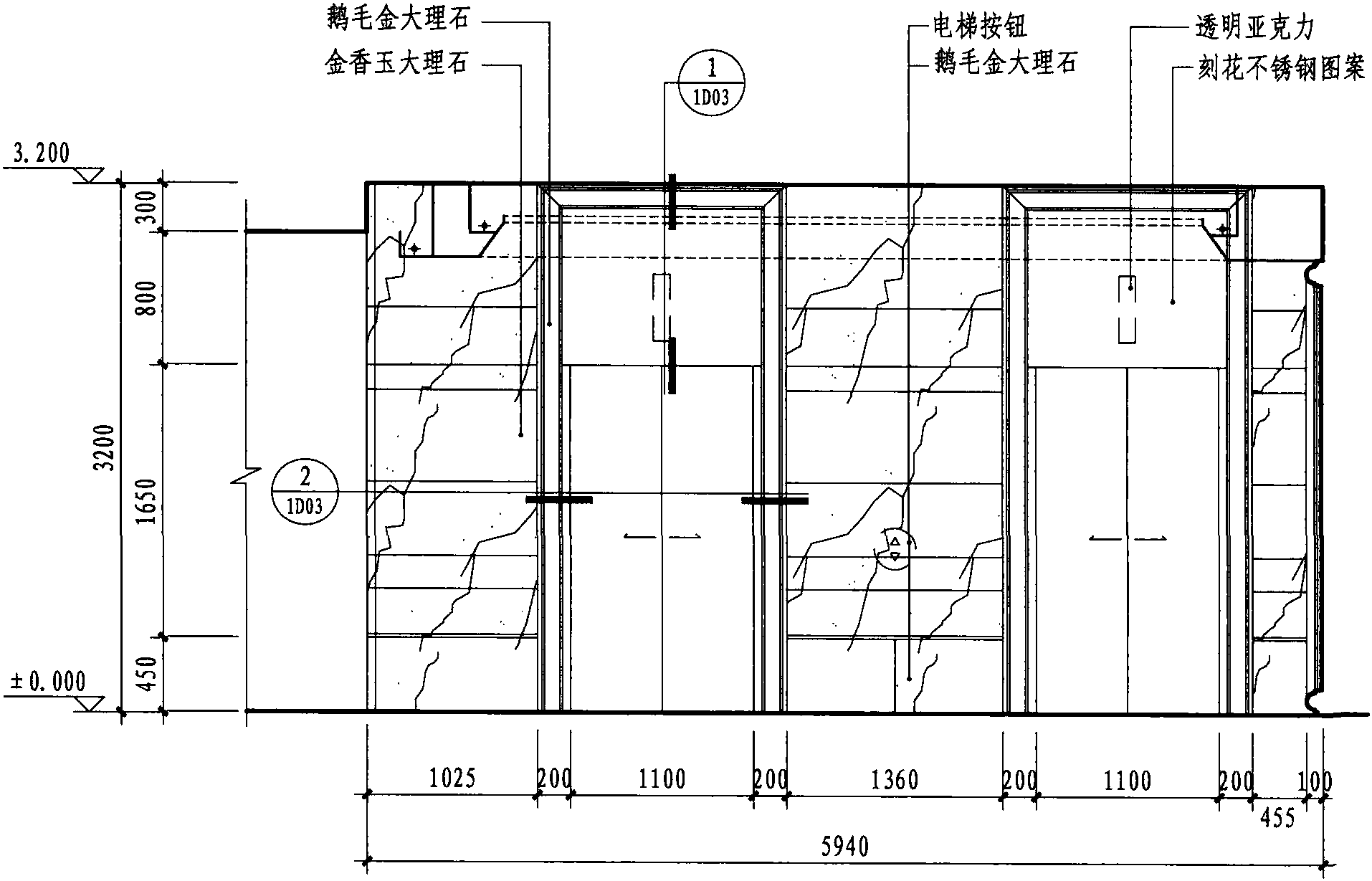 一層電梯間K立面圖 1:50